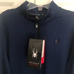 Spyder Active Pullover ProWEB NWT Blue Cobalt Men's Mesh SPM103RC 6" Zipper